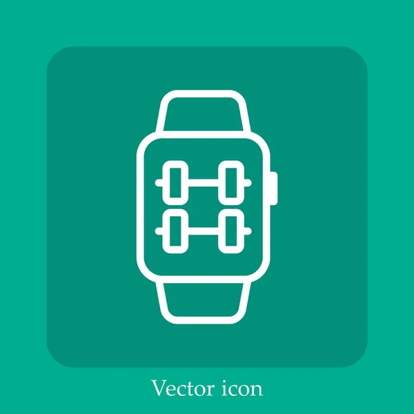 Smartwatch Vektorsymbol Lineare Icon Line Mit Editierbarem Strich — Stockvektor