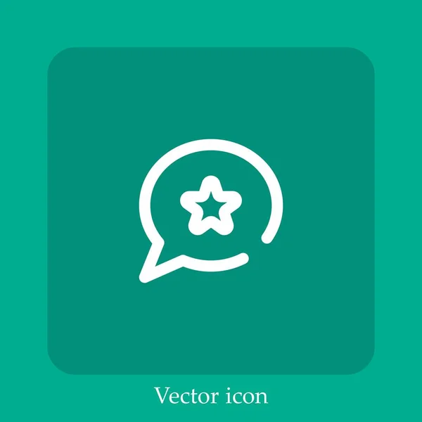 Ícone Vetor Mensagem Estrelado Linear Icon Line Com Curso Editável — Vetor de Stock
