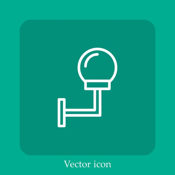 Ícone Vetor Lâmpada Rua Linear Icon Line Com Curso Editável — Vetor de Stock