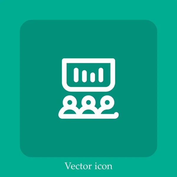 Icono Vector Equipo Icon Line Lineal Con Carrera Editable — Vector de stock