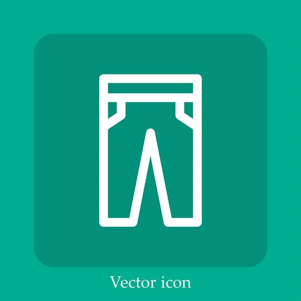 Trousers Vector Icon Linear Icon Line Editable Stroke — Stock Vector