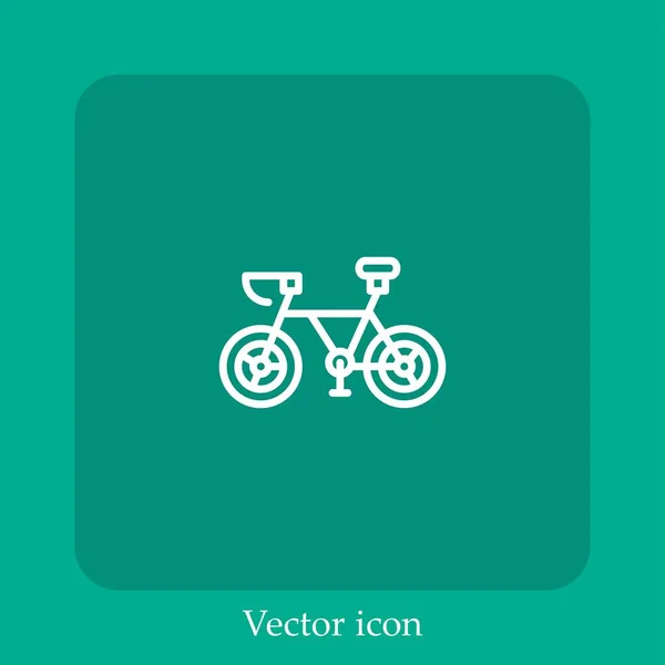 Bicycling Vector Icon Linear Icon Line Editable Stroke — Stock Vector