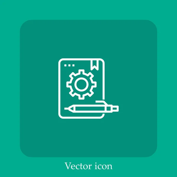 Codificación Icono Vectorial Icon Line Lineal Con Carrera Editable — Vector de stock