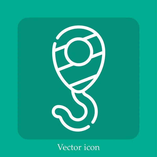 Gancho Icono Vector Icon Line Lineal Con Carrera Editable — Vector de stock