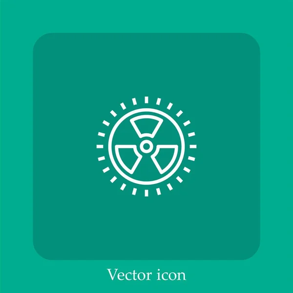 Ícone Vetor Energia Nuclear Linear Icon Line Com Curso Editável — Vetor de Stock