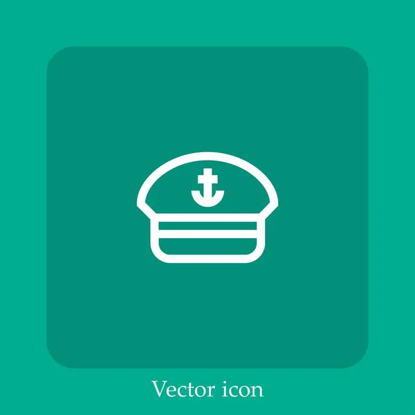 Matrosenhut Vektor Symbol Lineare Icon Line Mit Editierbarem Strich — Stockvektor