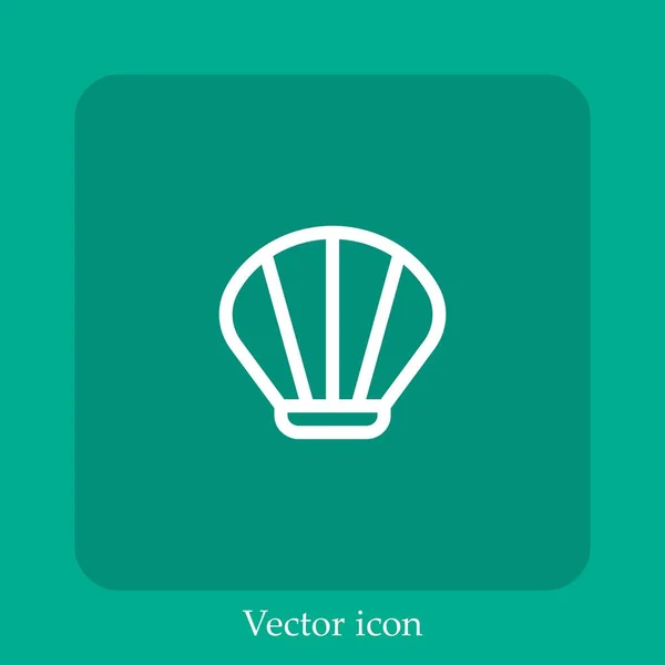 Ícone Vetorial Shell Linear Icon Line Com Curso Editável —  Vetores de Stock