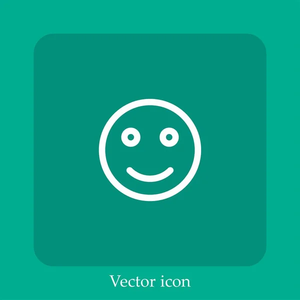 Smile Vector Icon Linear Icon Line Editable Stroke — Stock Vector