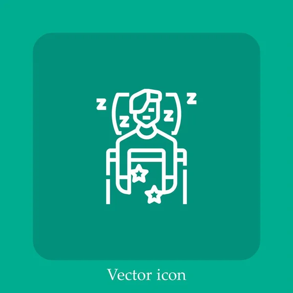 Sleeping Vector Icon Linear Icon Line Editable Stroke — Stock Vector