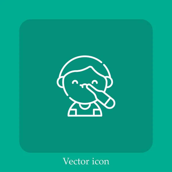 Ícone Vetorial Termômetro Linear Icon Line Com Curso Editável — Vetor de Stock