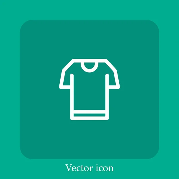 Tshirt Vector Icon Linear Icon Line Editable Stroke — Stock Vector