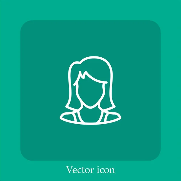 Icône Vectorielle Femme Icône Linéaire Ligne Avec Trait Modifiable — Image vectorielle