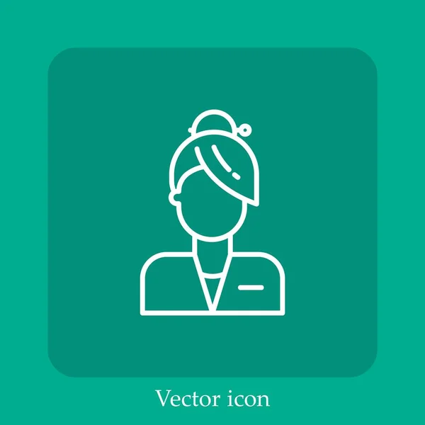 Icône Vectorielle Assistant Icône Linéaire Ligne Avec Trait Modifiable — Image vectorielle