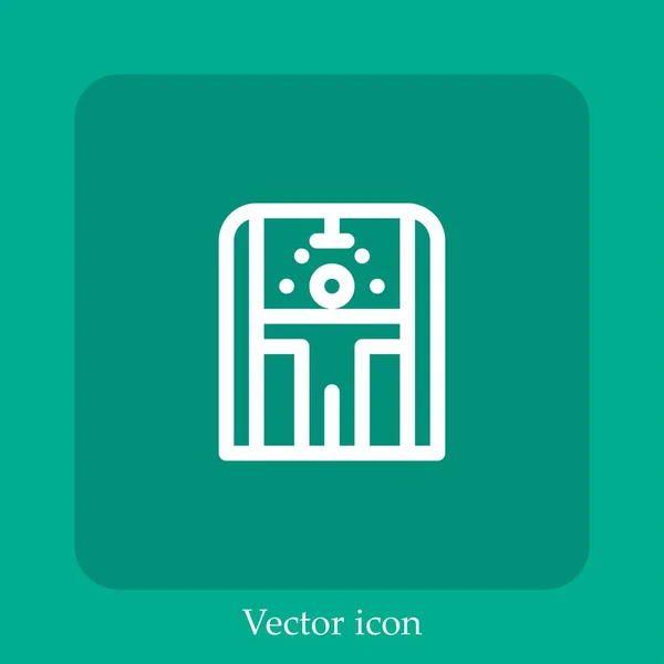 Ícone Vetor Câmara Linear Icon Line Com Curso Editável — Vetor de Stock