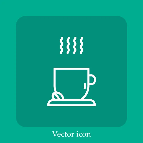 Ícone Vetor Café Linear Icon Line Com Curso Editável — Vetor de Stock