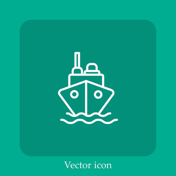 Ícone Vetor Cruzeiro Linear Icon Line Com Curso Editável — Vetor de Stock