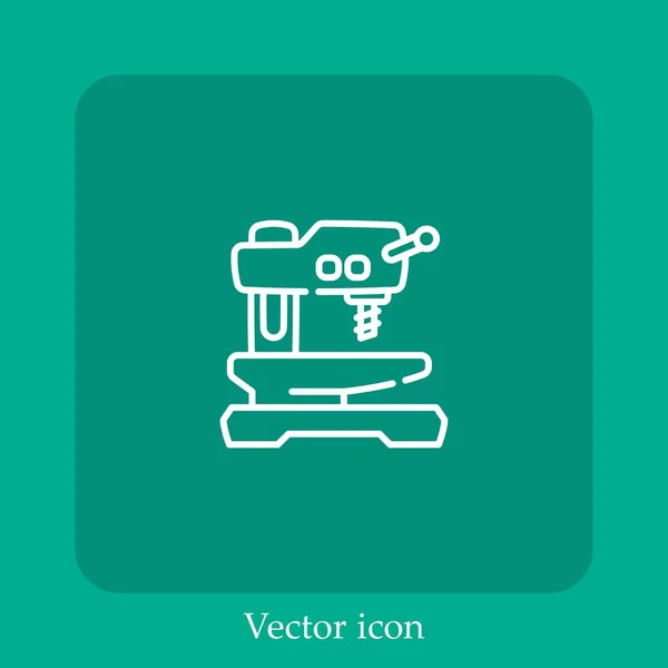 Drilling Machine Vector Icon Linear Icon Line Editable Stroke — Stock Vector