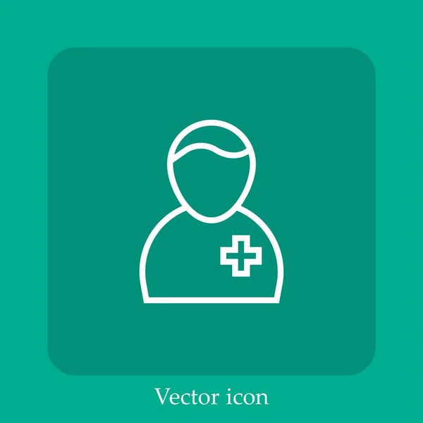 Icono Del Vector Médico Icon Line Lineal Con Carrera Editable — Archivo Imágenes Vectoriales