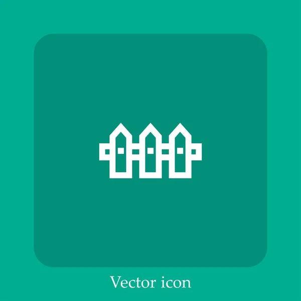 Fence Vector Icon Linear Icon Line Editable Stroke — Stock Vector