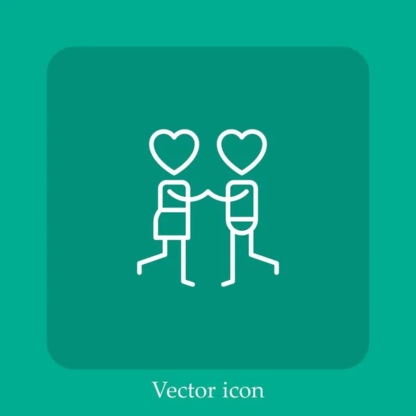 Love Vector Icon Lineare Icon Line Mit Editierbarem Strich — Stockvektor