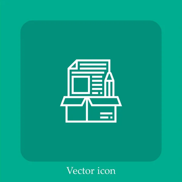 Material Vector Icono Lineal Icon Line Con Carrera Editable — Vector de stock