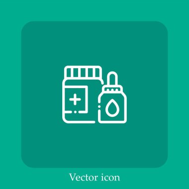 hap vektörü doğrusal simgesi. Düzenlenebilir vuruşla çizgi