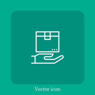 kutu vektör doğrusal simgesi. Düzenlenebilir vuruş ile satır