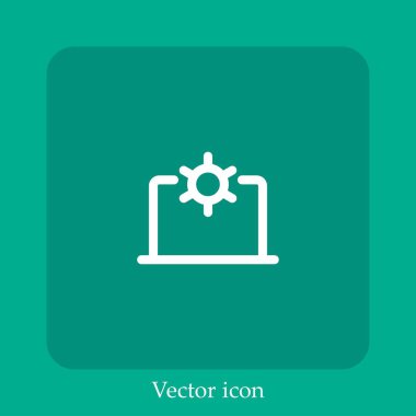 Bilgisayar vektörü simgesi doğrusal simgesi. Düzenlenebilir vuruş ile satır