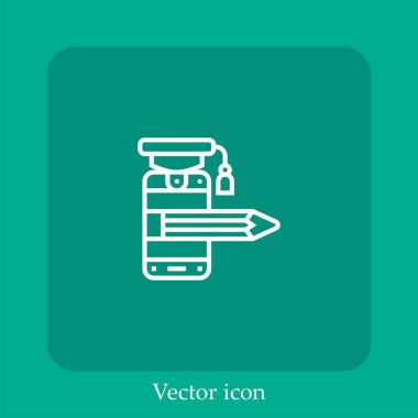 taşınabilir vektör doğrusal simgesi. Düzenlenebilir vuruş çizgisi