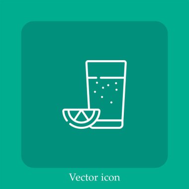 C vitamini vektör doğrusal simgesi. Düzenlenebilir vuruş çizgisi