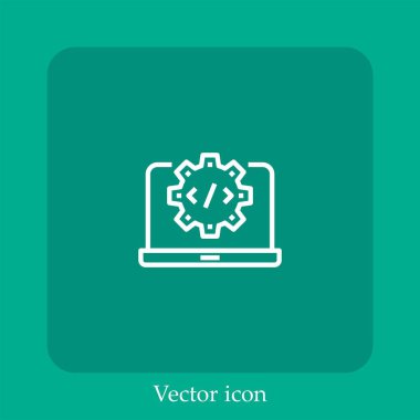 Vektör simgesi doğrusal simgesini düzenle. Düzenlenebilir vuruş ile satır