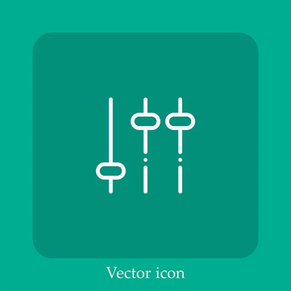 Settings Vector Icon Linear Icon Line Editable Stroke — Stock Vector