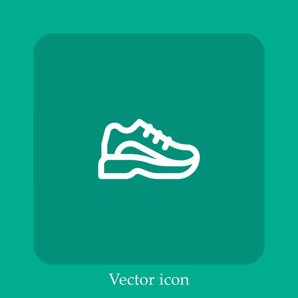 Sneakers Icône Vectorielle Icône Linéaire Ligne Avec Course Modifiable — Image vectorielle
