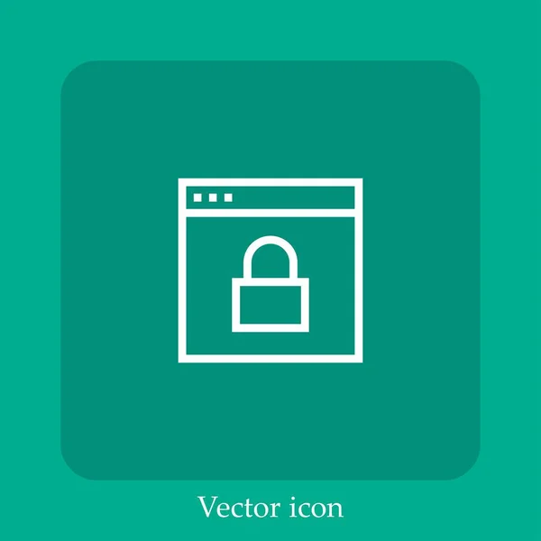 Icona Vettoriale Web Lock Icon Line Lineare Con Tratto Modificabile — Vettoriale Stock