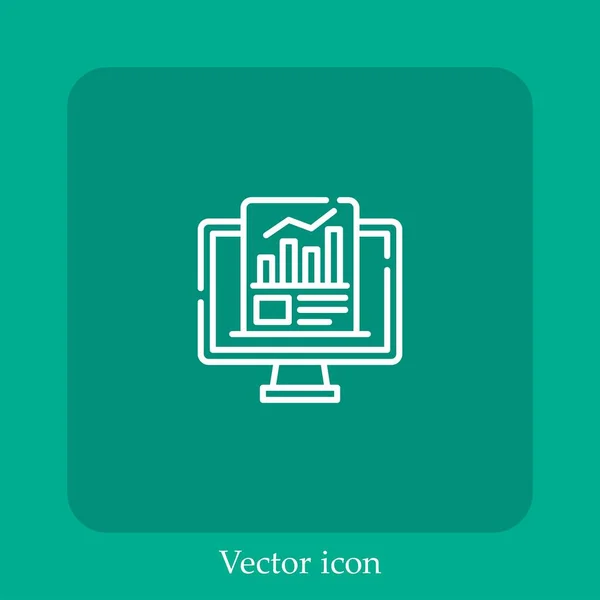 Icono Vector Análisis Icon Line Lineal Con Carrera Editable — Vector de stock