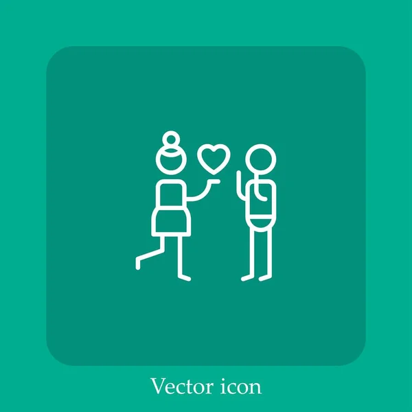 Ícone Vetorial Afeto Linear Icon Line Com Curso Editável —  Vetores de Stock