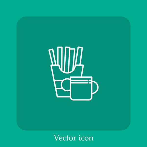 Chips Vektor Symbol Lineare Icon Line Mit Editierbarem Strich — Stockvektor