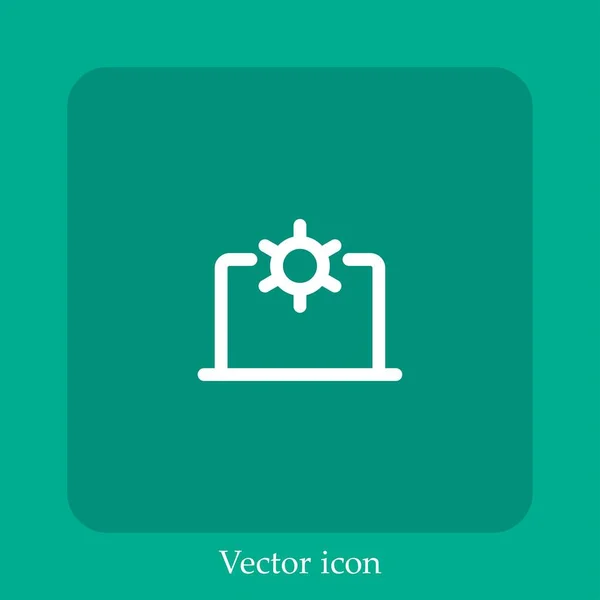 Ícone Vetor Computador Linear Icon Line Com Curso Editável — Vetor de Stock