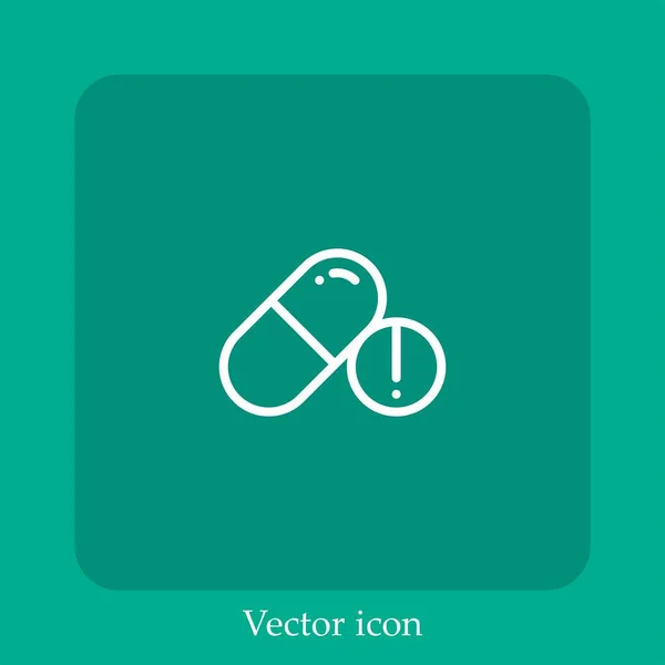 Kábítószer Vektor Ikon Lineáris Ikon Line Szerkeszthető Stroke — Stock Vector