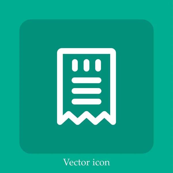 Icono Vector Factura Icono Lineal Línea Con Carrera Editable — Vector de stock