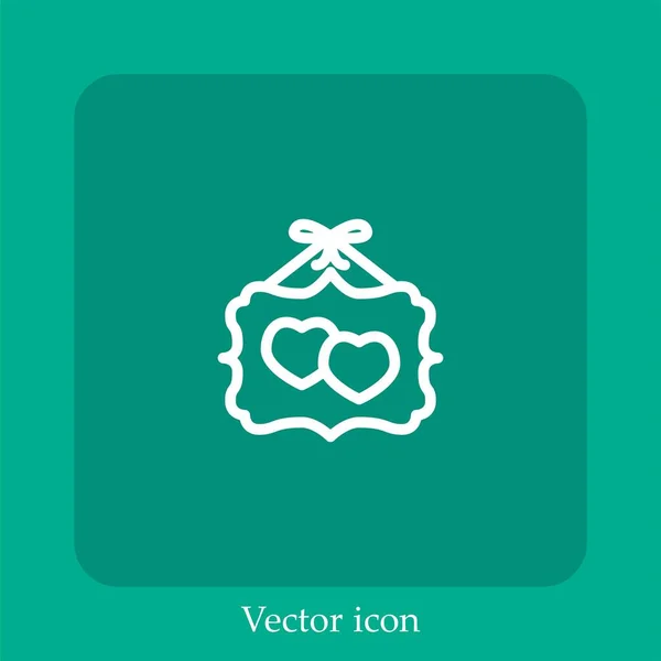 Acaba Casarse Icono Vector Lineal Icon Line Con Carrera Editable — Vector de stock