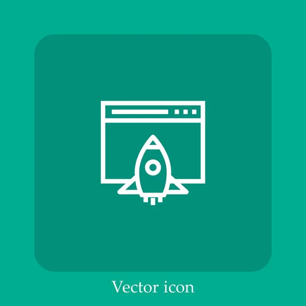 Vektor Symbol Lineare Icon Line Mit Editierbarem Strich Starten — Stockvektor