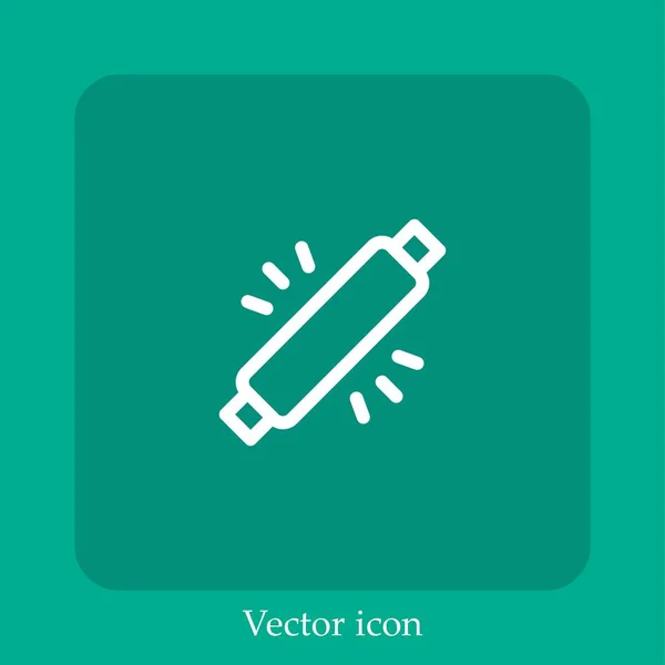 Icono Vector Luz Icon Line Lineal Con Carrera Editable — Vector de stock