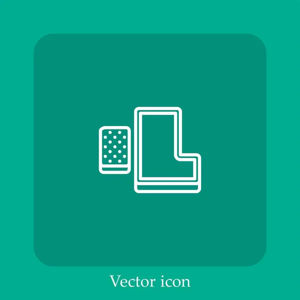 Icône Vectorielle Mat Icône Linéaire Ligne Avec Course Modifiable — Image vectorielle