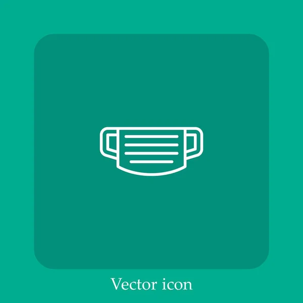 Ícone Vetorial Máscara Linear Icon Line Com Curso Editável — Vetor de Stock