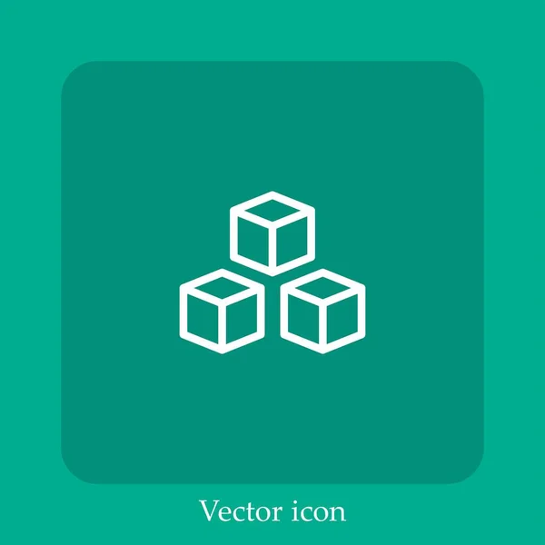 Ícone Vetor Múltiplo Linear Icon Line Com Curso Editável — Vetor de Stock