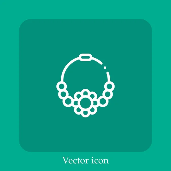 Icono Del Vector Collar Icon Line Lineal Con Carrera Editable — Vector de stock