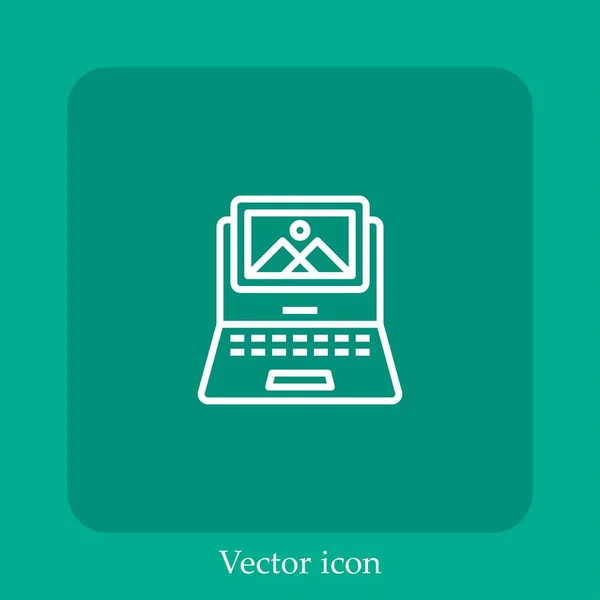 Image Vector Icon Linear Icon Line Editable Stroke — стоковый вектор