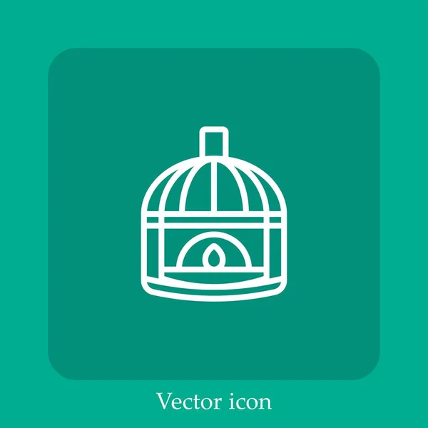 Pizza Oven Vector Icon Linear Icon Line Editable Stroke — Stock Vector