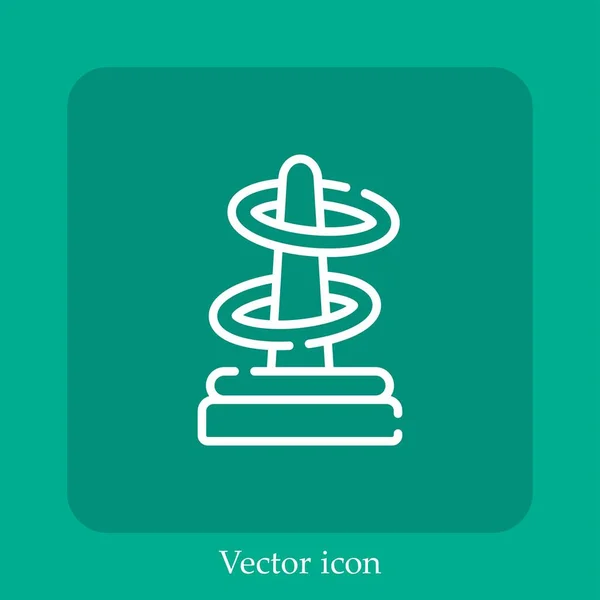 Anel Ícone Vetor Lance Icon Line Linear Com Curso Editável — Vetor de Stock